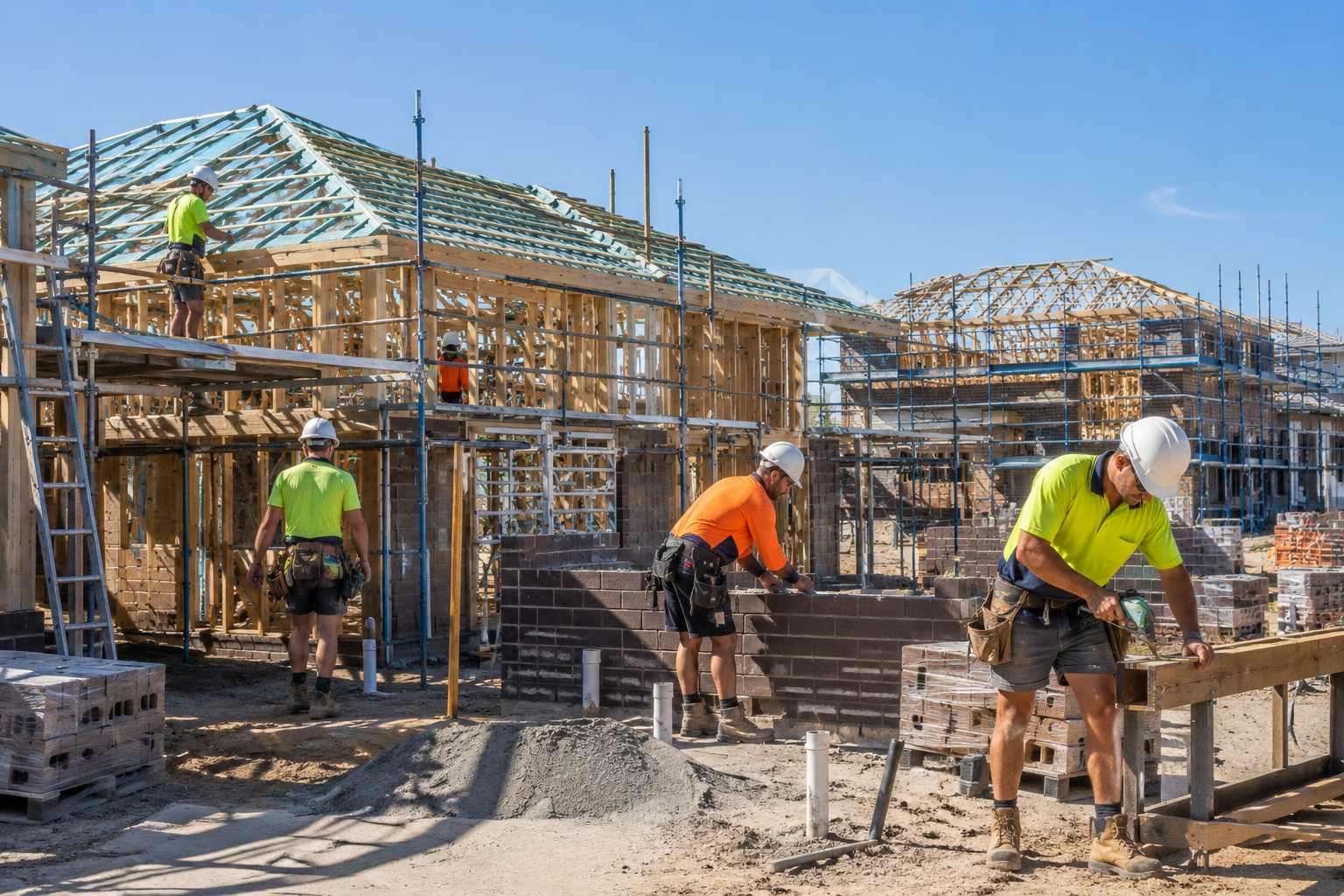 Residential construction site highlighting workforce shortages in Australia.